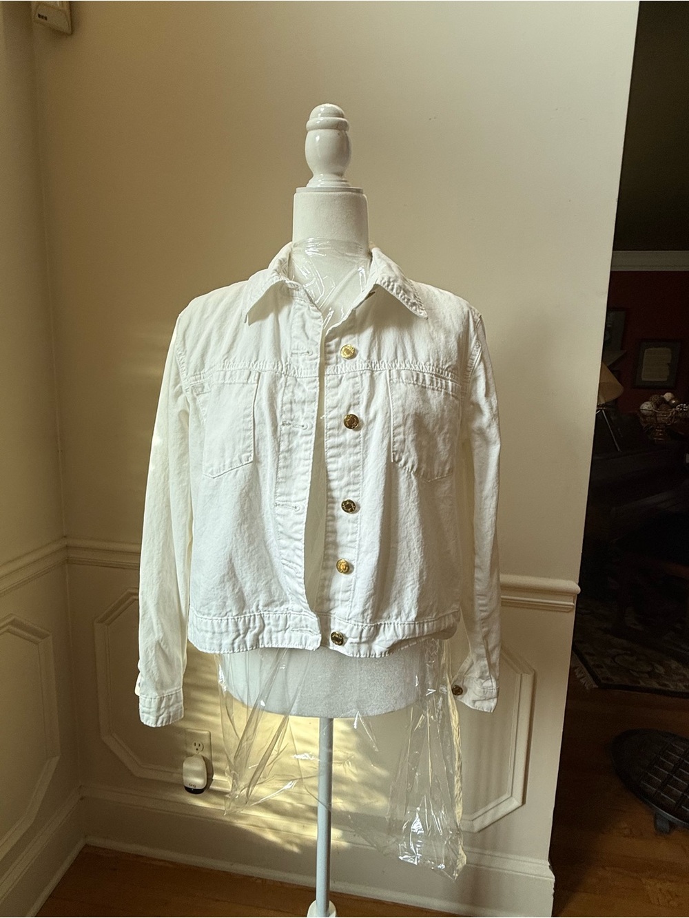 Classic Women's White Button-Up Jacket
